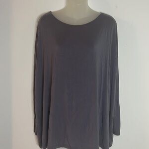 Piko 1988 Gray Oversized Scoop Neck Bamboo Knit Tunic Top Size M